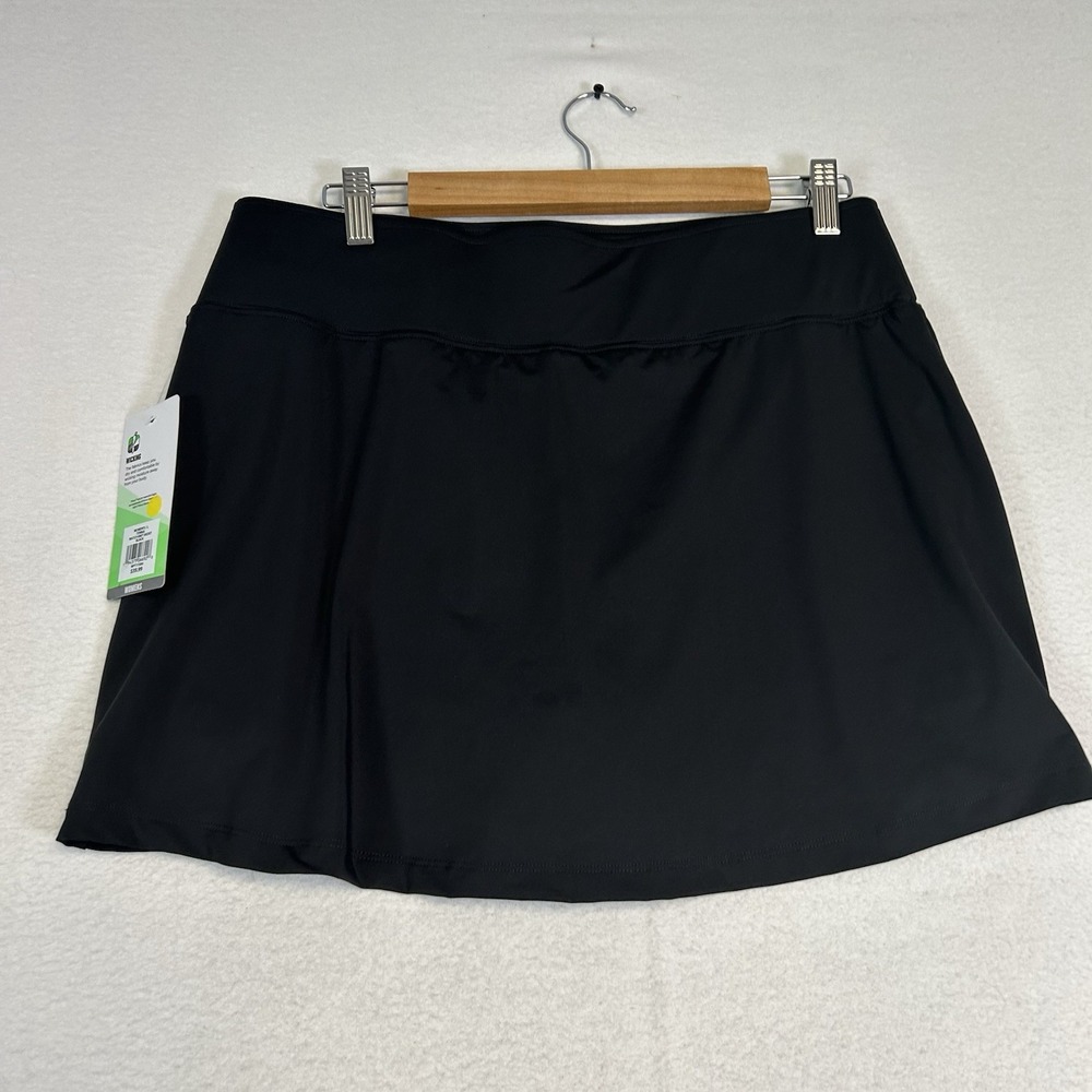 Prince Tennis Match Knit Skort Womens Large Black Moisture Wicking WPT17200